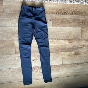 altheta shiny navy blue leggings - size: xxs